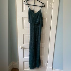 Emerald green beaded dress